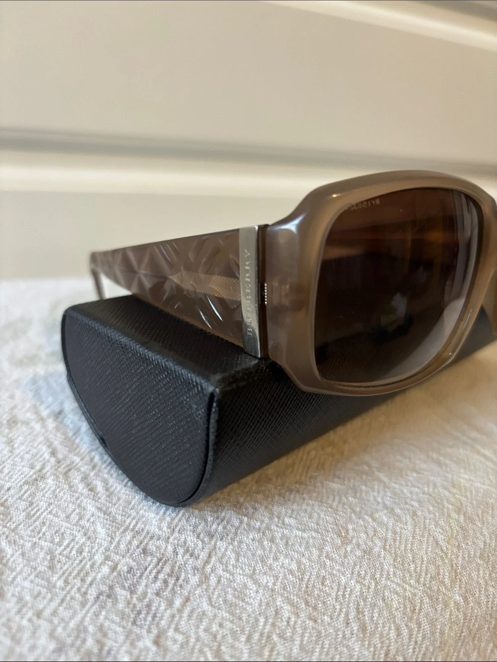 Authentic Burberry Square Translucent Taupe Sunglasses-Brown Gradient